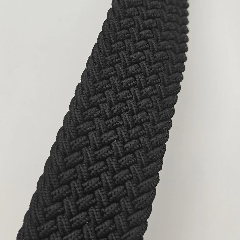 Nike Men's Stretch Woven Braided Golf Belt Black Size L 38-40 Silver Buckle NWT
